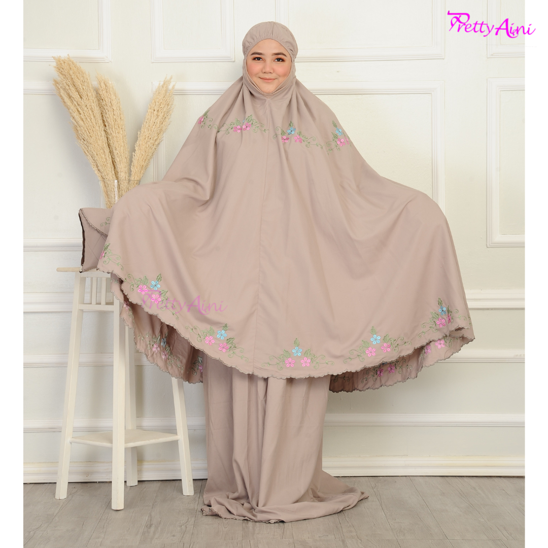 Telekung Humaira Plus Size - Light Brown - Image 8