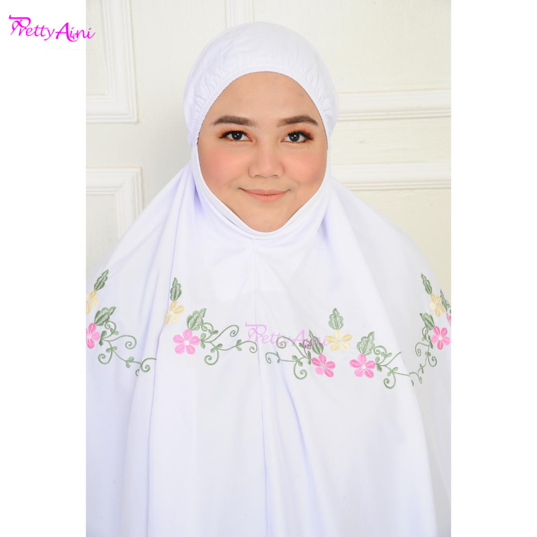 Telekung Humaira Plus Size - White - Image 8