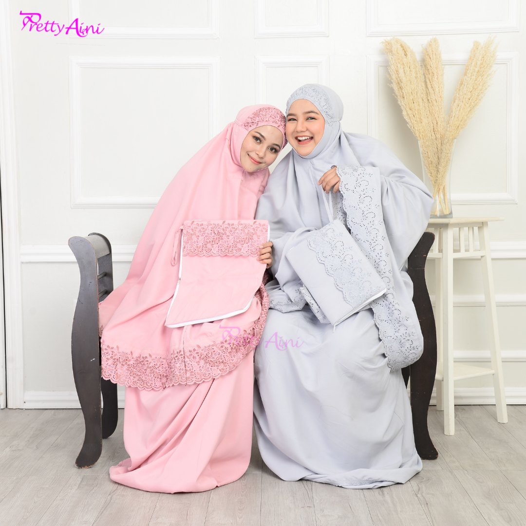 Telekung Nasuha Plus Size - Grey - Image 8