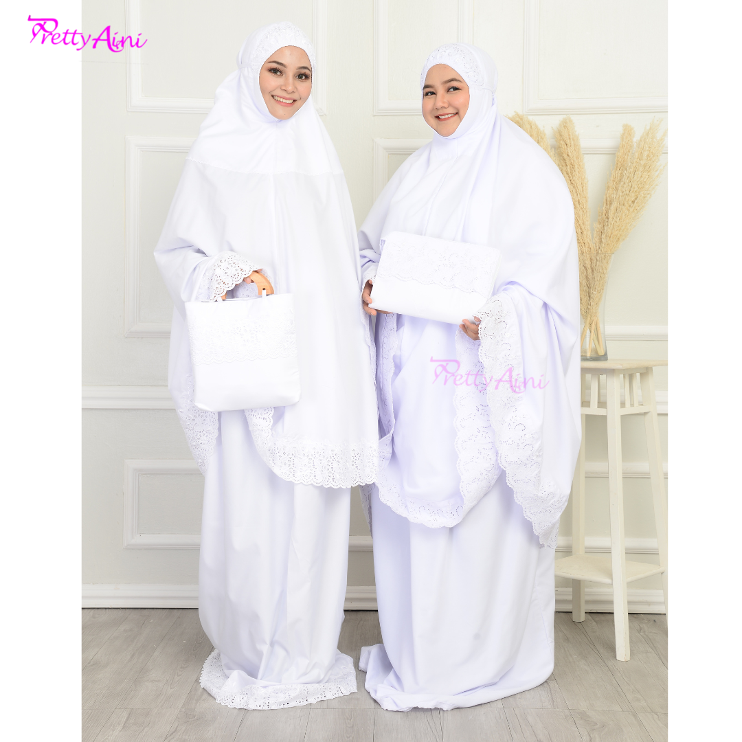 Telekung Nasuha Plus Size - White - Image 8