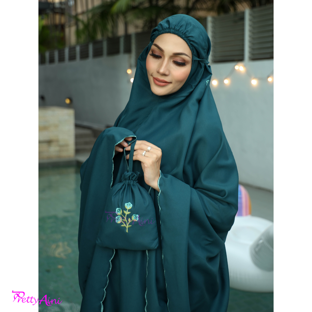 Telekung Melati - Emerald - Image 5