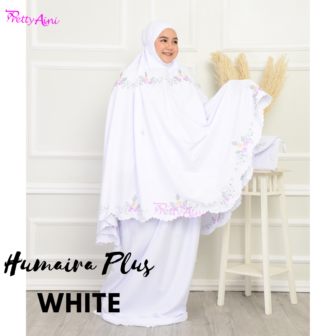 Telekung Humaira Plus Size - White