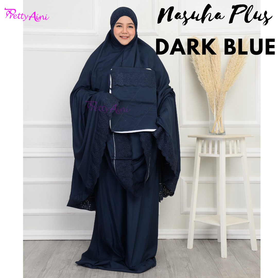 Telekung Nasuha Plus Size - Dark Blue