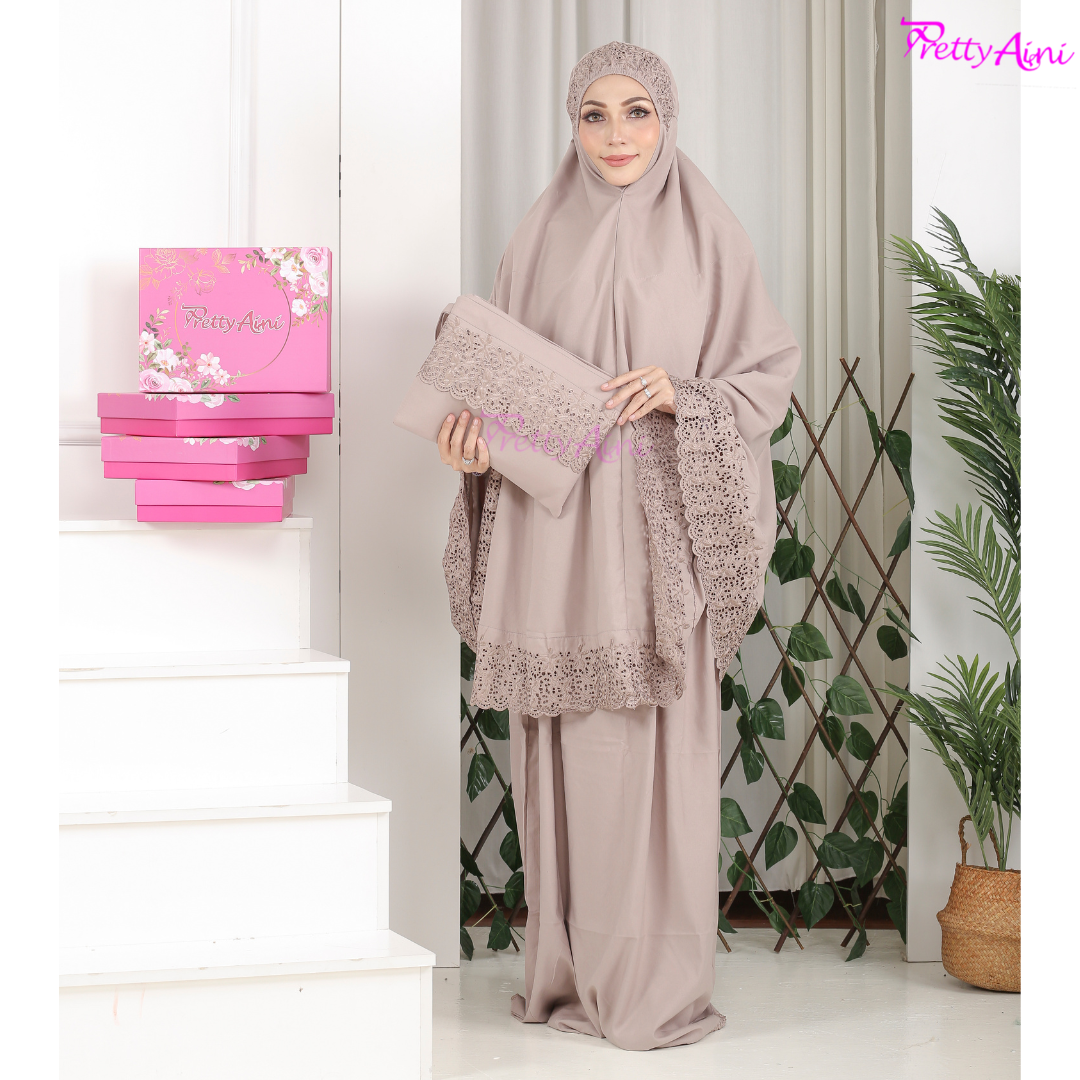 Telekung Nasuha Standard - Choc - Image 8