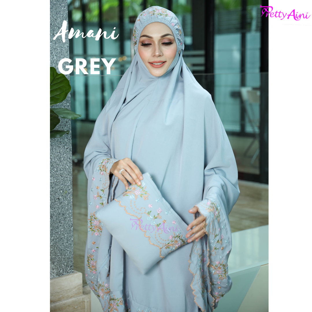 Telekung Amani - Grey