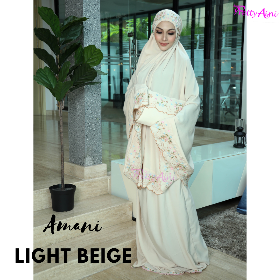Telekung Amani - Light Beige