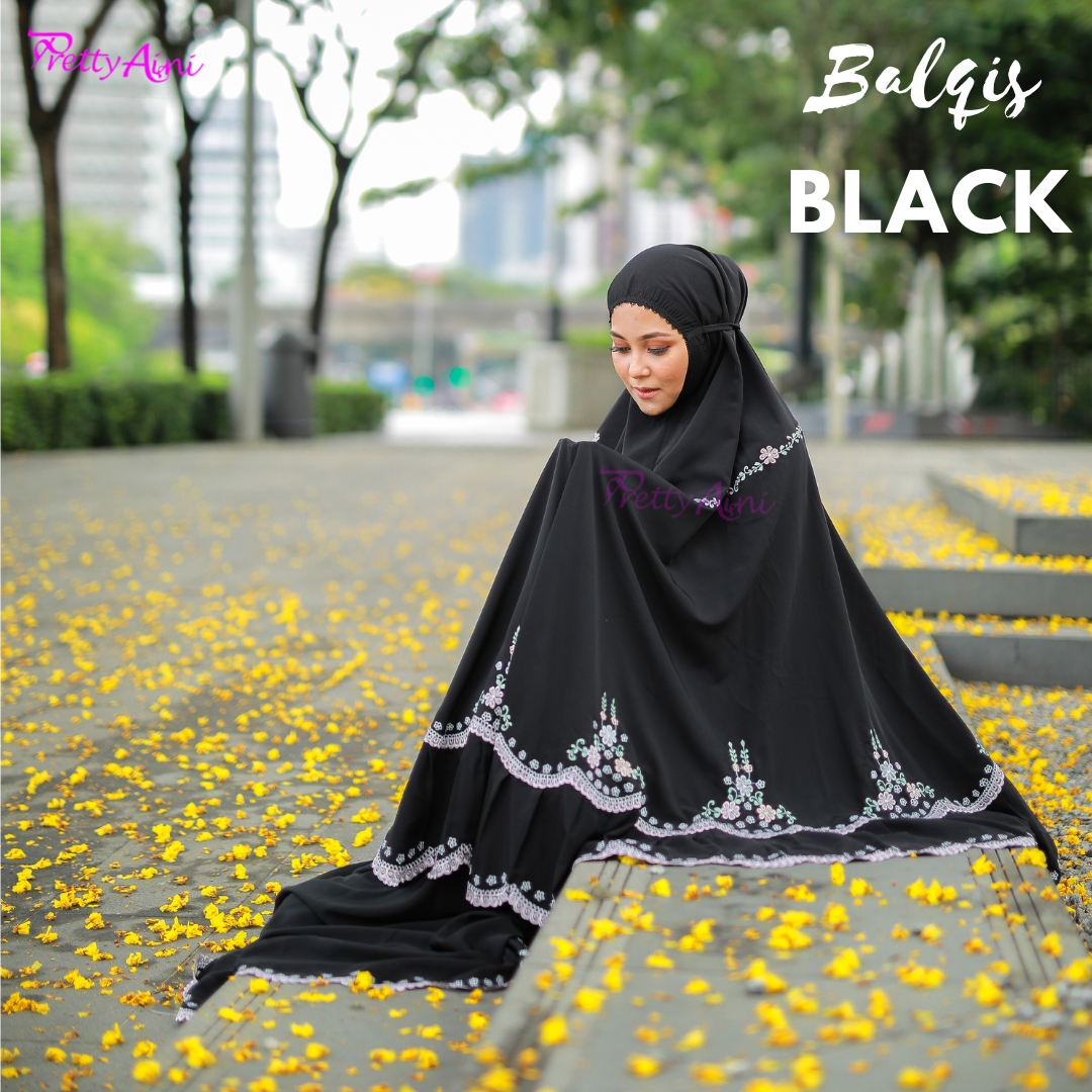 Telekung Balqis - Black
