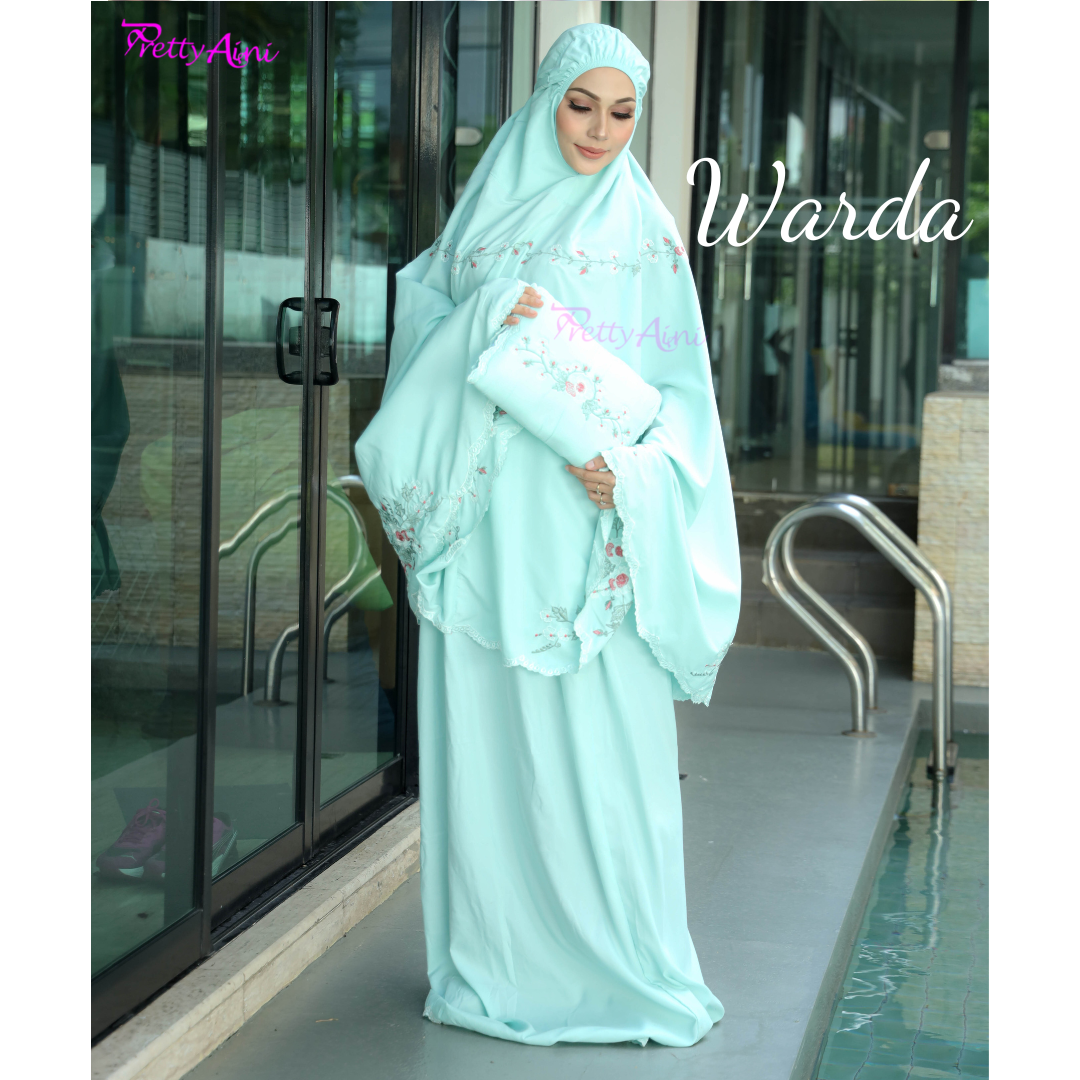 Telekung Warda - Soft Green