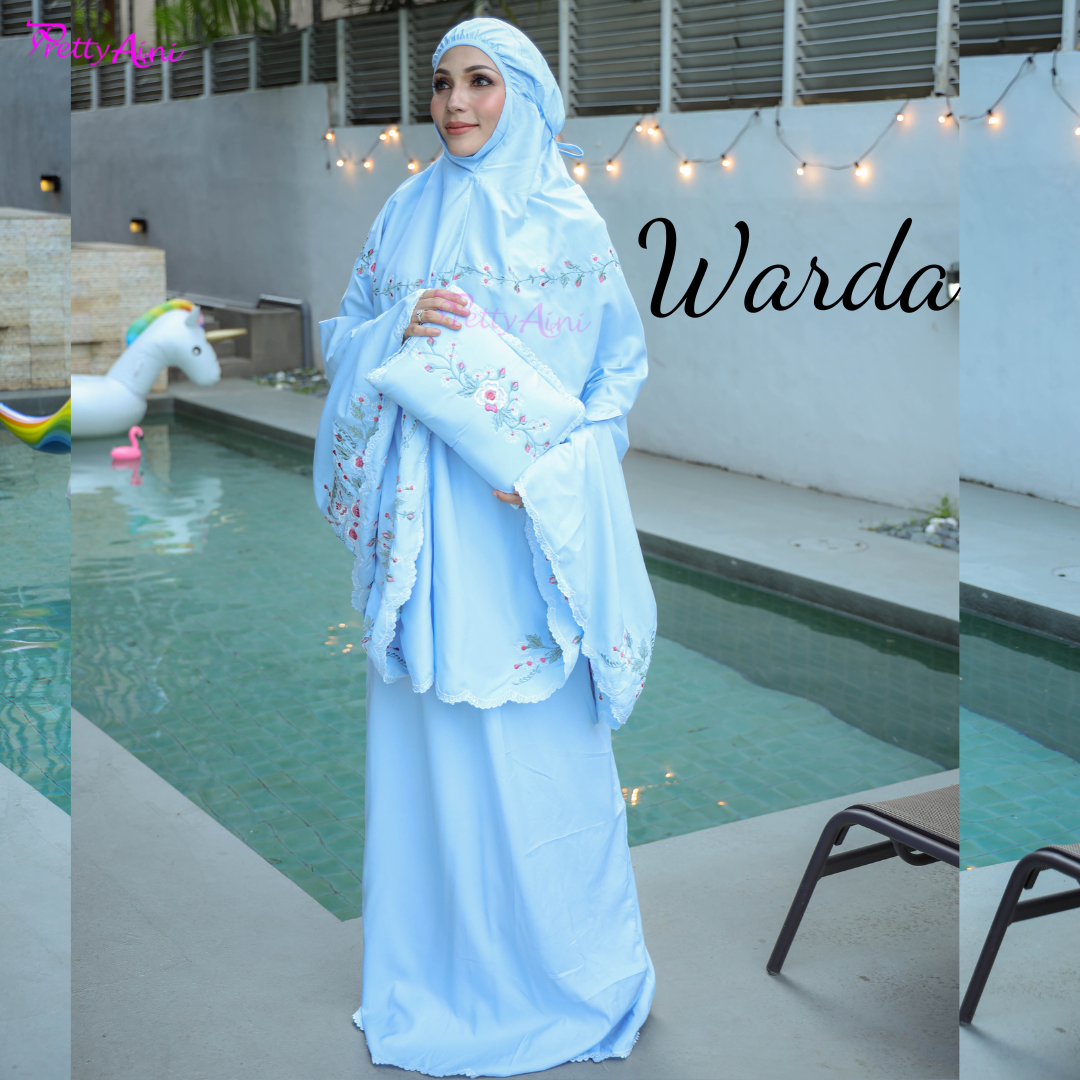 Telekung Warda - Sky Blue