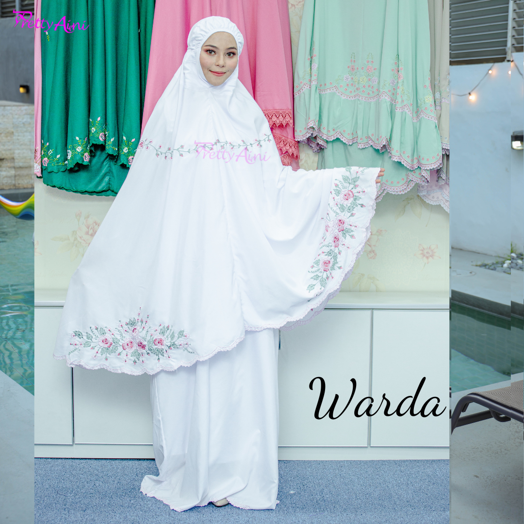 Telekung Warda - Off White