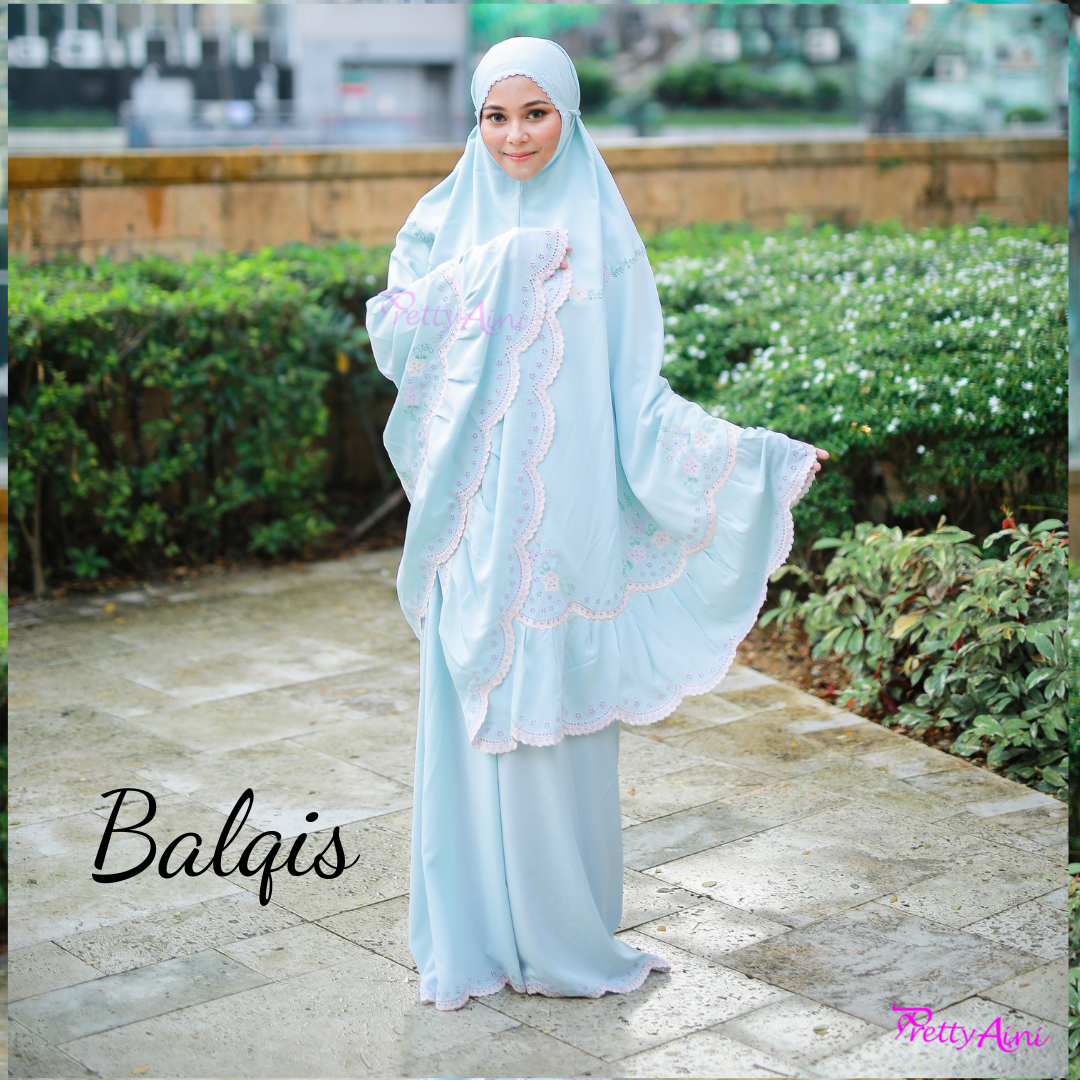 Telekung Balqis - Baby Blue