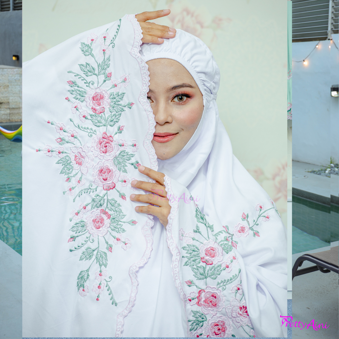 Telekung Warda - Off White - Image 4