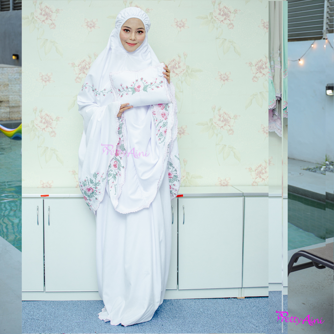 Telekung Warda - Off White - Image 7