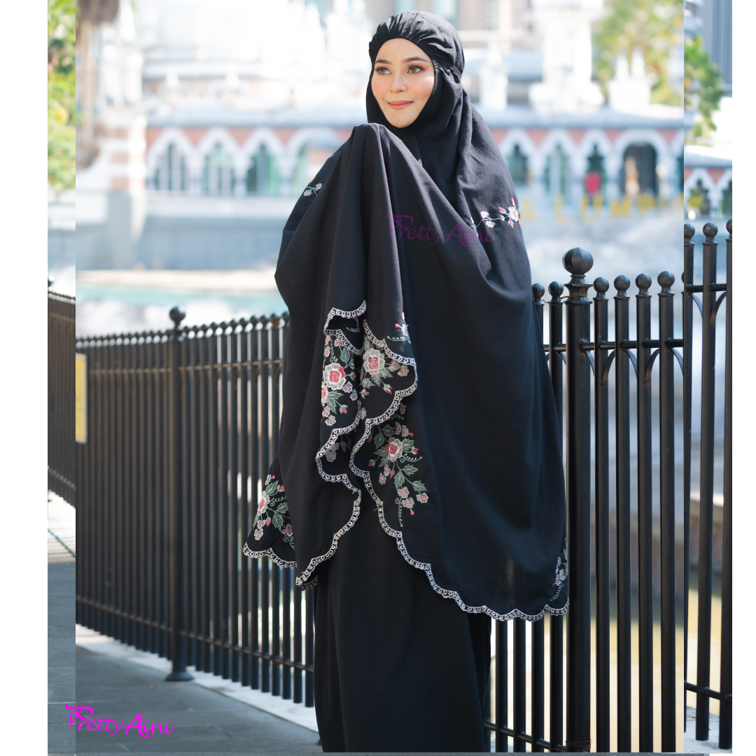Telekung Warda - Black - Image 8