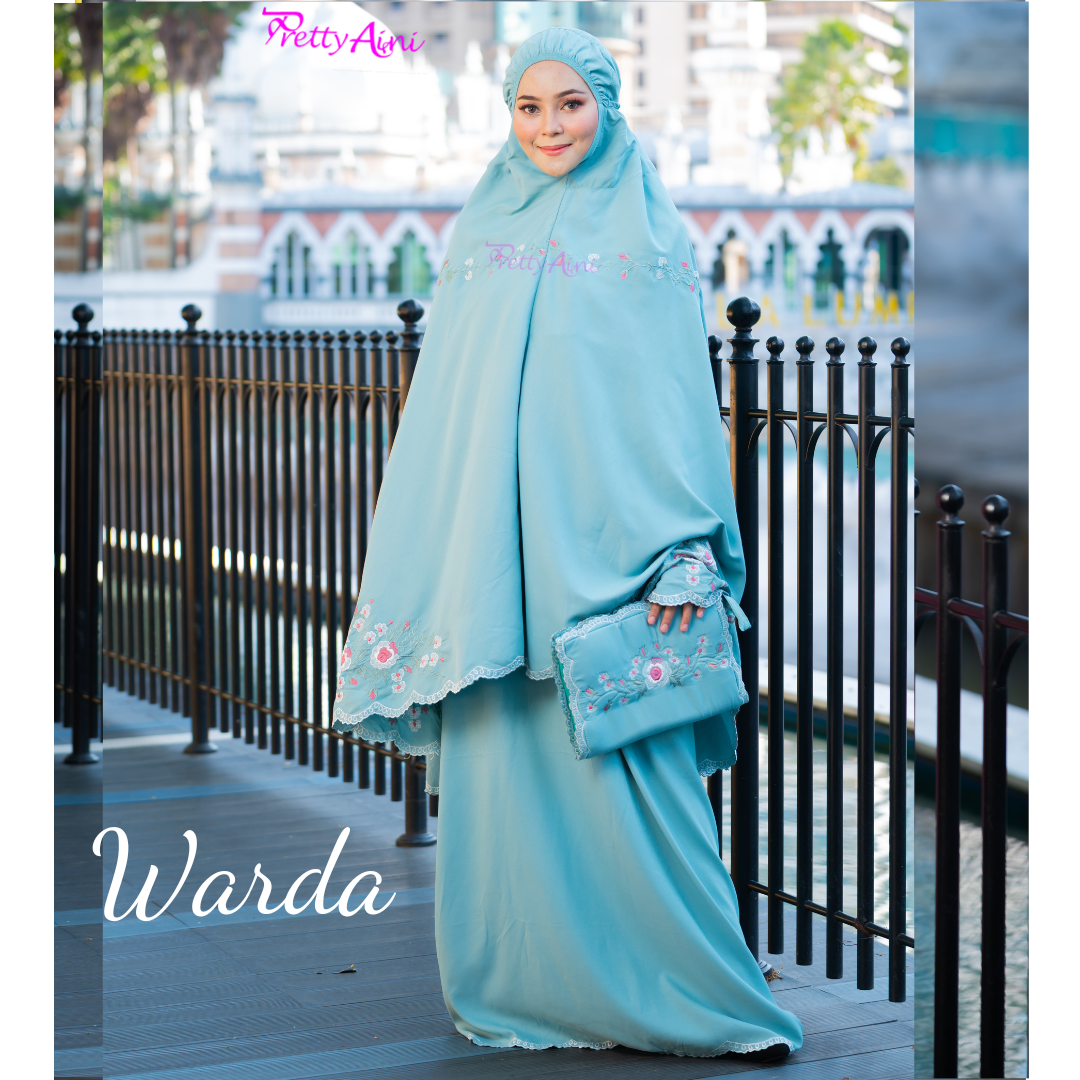 Telekung Warda - Blue Turqoise
