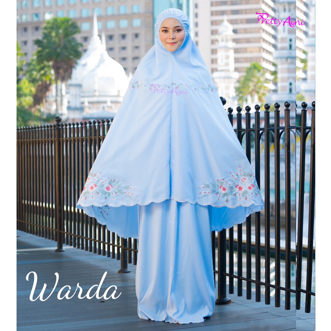 Telekung Warda - Light Blue