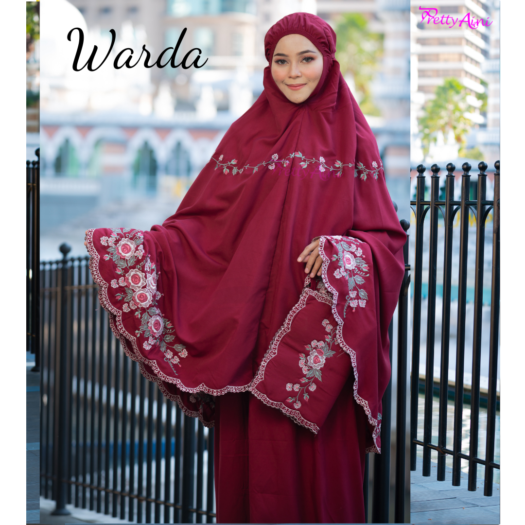Telekung Warda - Maroon