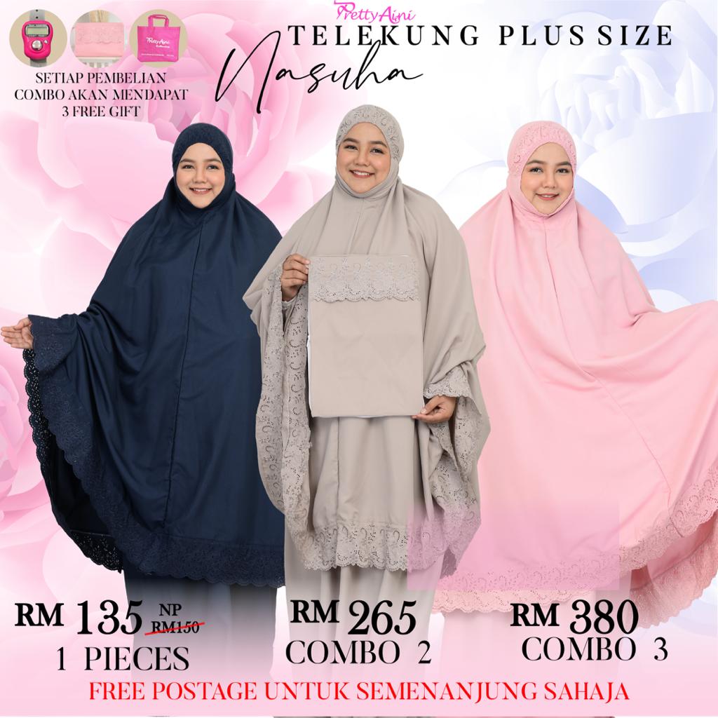 Telekung Nasuha Plus Size - Dusty Pink - Image 2
