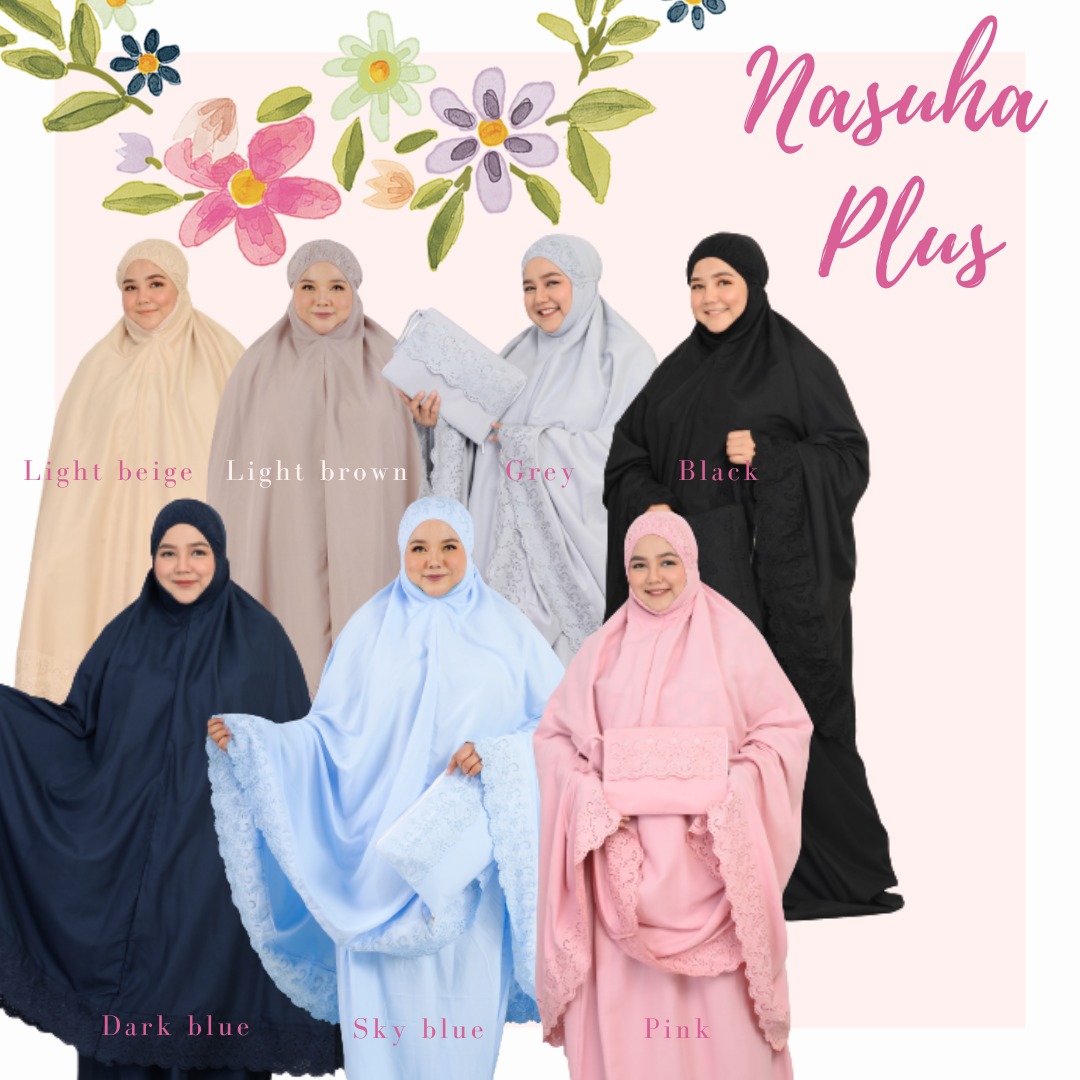 Telekung Nasuha Plus Size - Dusty Pink - Image 3