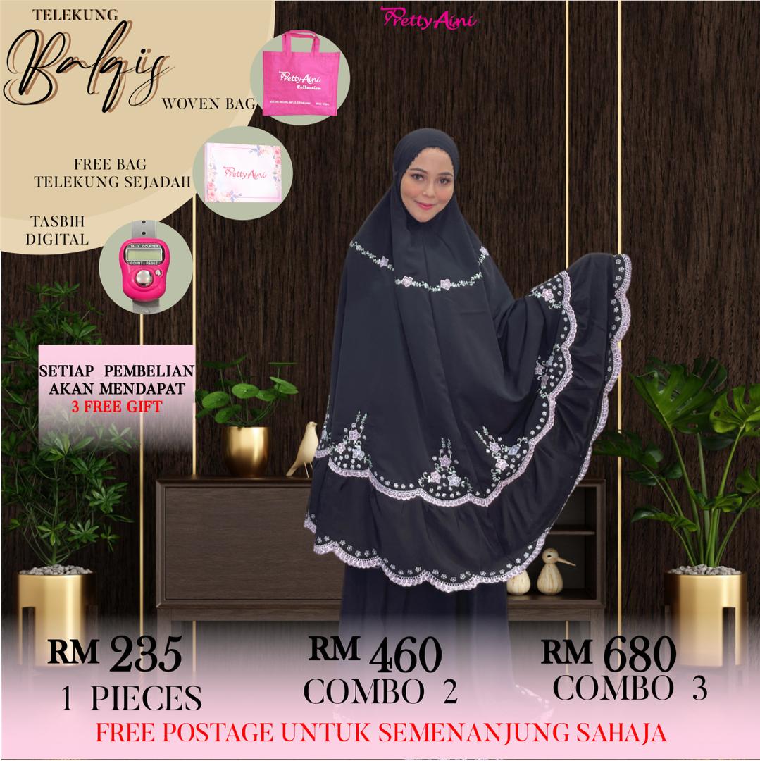 Telekung Balqis - Soft Green - Image 3