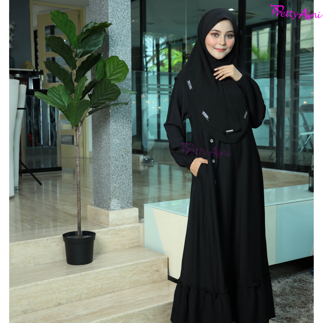 Jubah Ekin - Black - Image 3