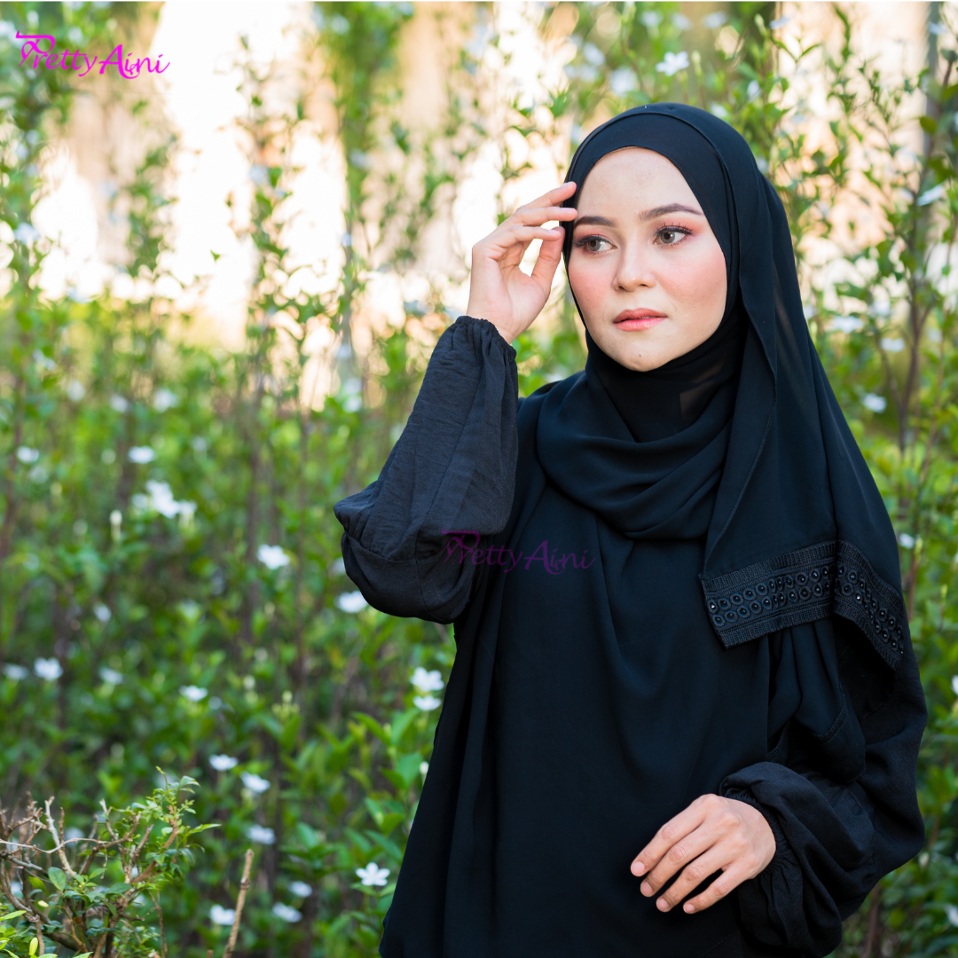Jubah Lara - Black - Image 5