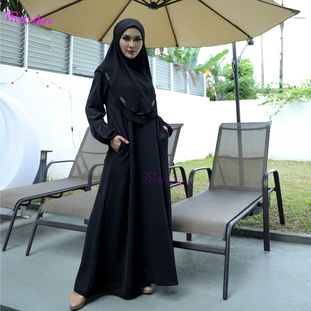 Jubah Lara - Black - Image 6