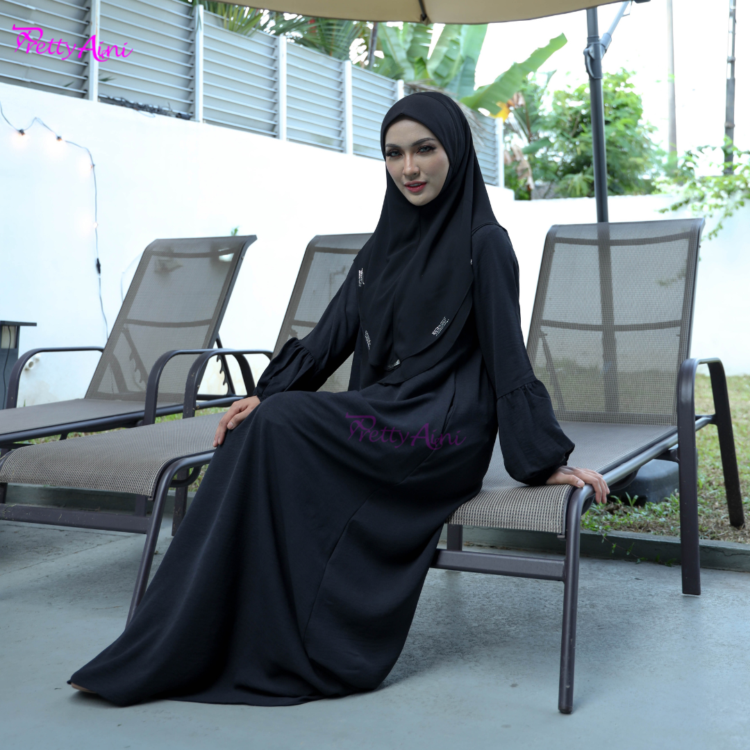 Jubah Lara - Black - Image 7