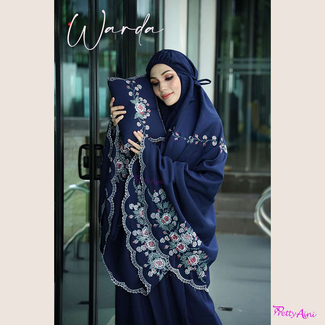 Telekung Warda - Navy Blue