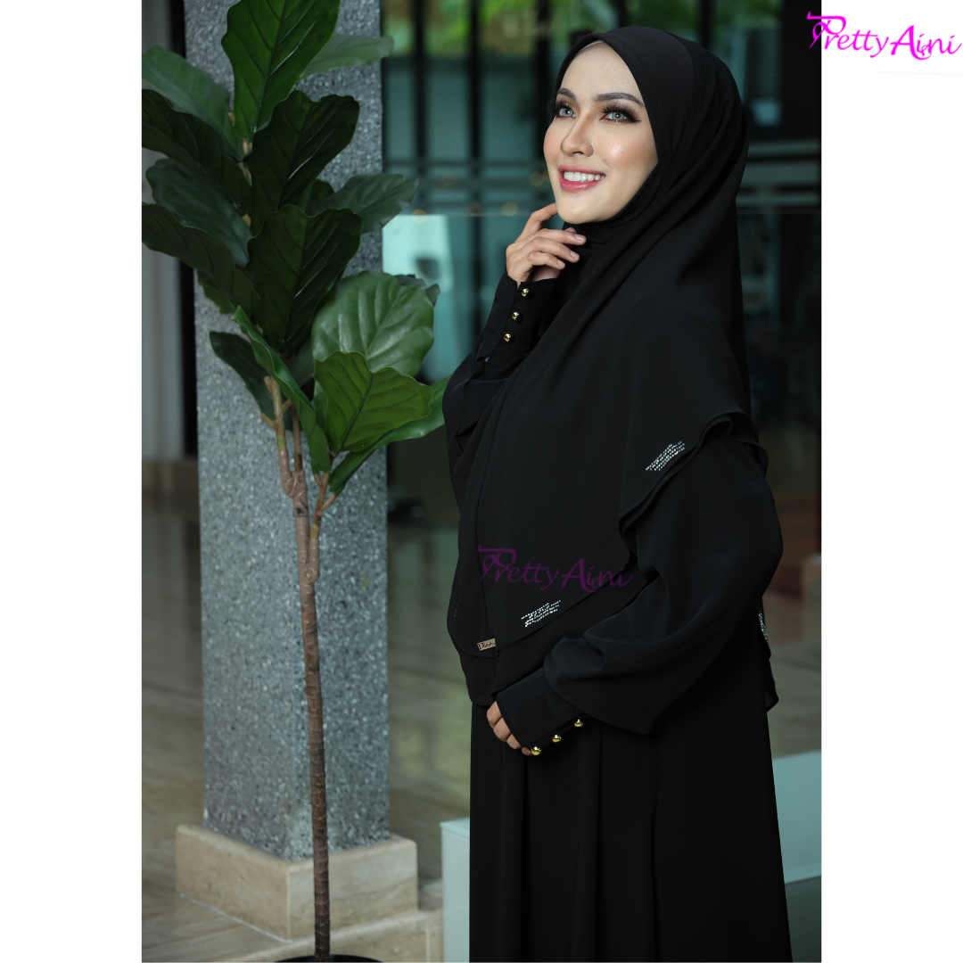 Jubah Adinda - Black - Image 2