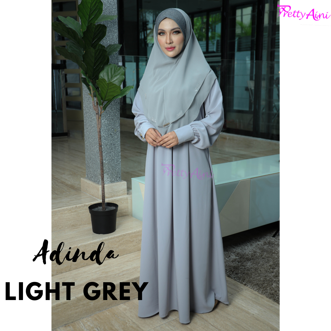 Jubah Adinda - Light Grey