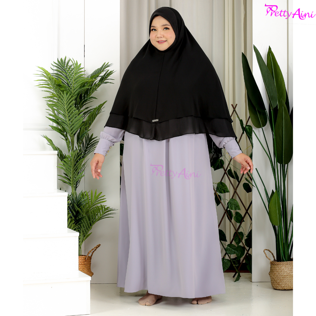 Jubah Adinda - Light Grey - Image 8