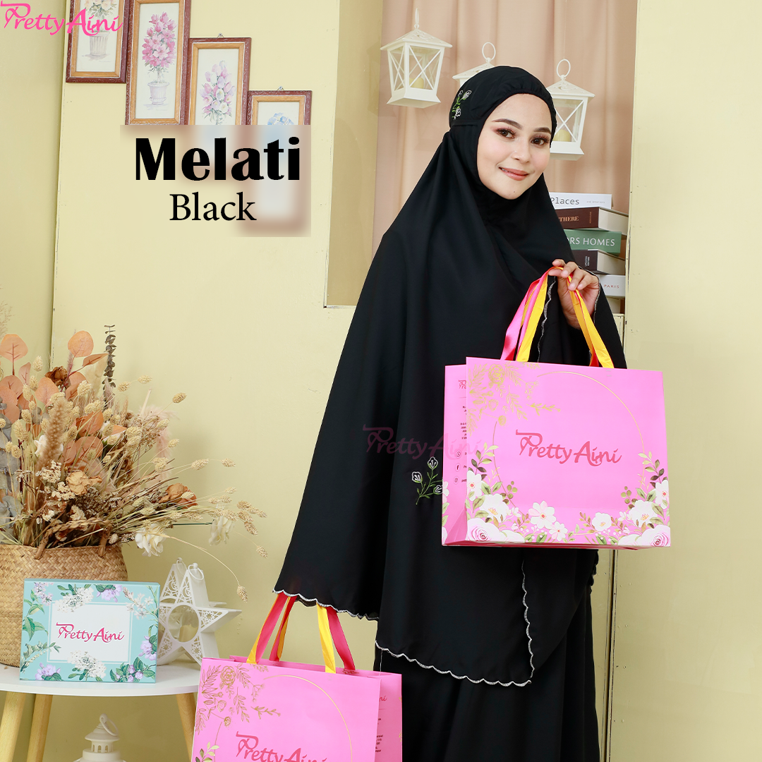 Telekung Melati - Black